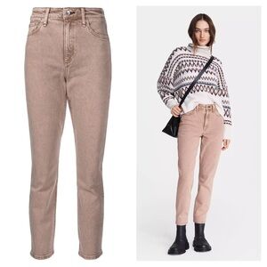 rag & bone • Nina High-Rise Cigarette jean slim straight leg Rose Glitz pink